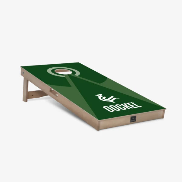 Cornhole board green pyramid